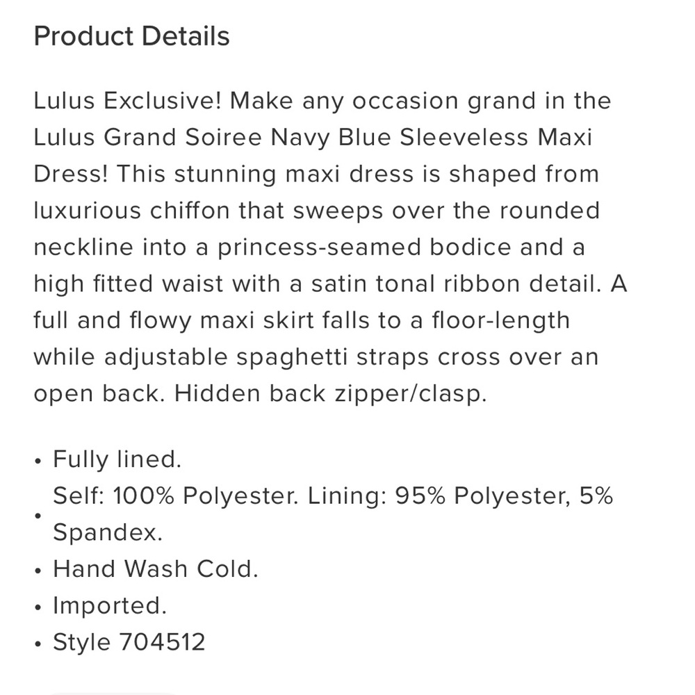 Lulus Grand Soirée Navy blue sleeveless maxi dress - Picture 8 of 8